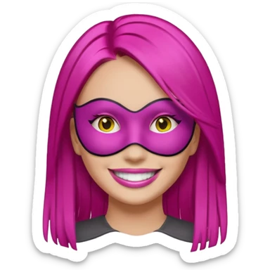 fuchsia charcoal color dyed straight hair on a woman emoji sticker