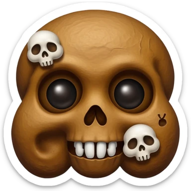 ((poop emoji))with  3 skulls sticker