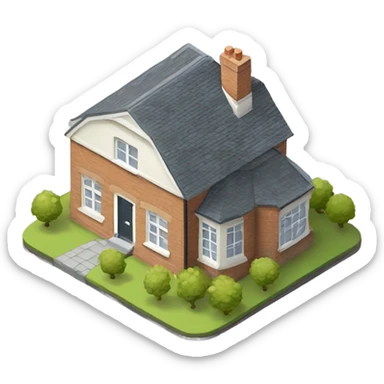 isometric british house sticker