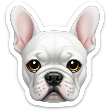 white frenchie bulldog with black dot on eye sticker