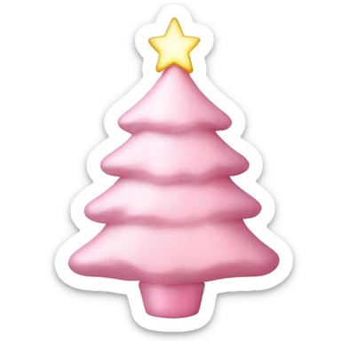 Light pink light up Christmas tree with a bow ￼ sticker