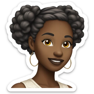 coquette black girl sticker