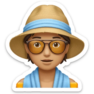 Light, airy, bright image of someone using the CoolTowel outdoors (gym, travel, or hot day) sticker