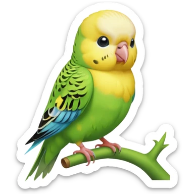 Budgie having a poop sticker
