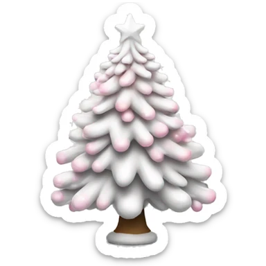 A white and pinl christmastree sticker
