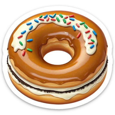 Cream donut sticker