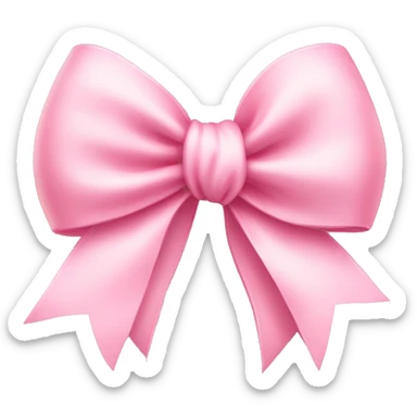 light pink ribbon bow sticker