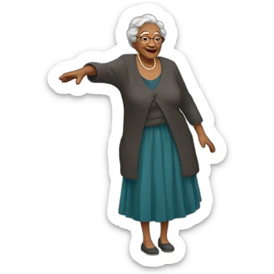 Grand mère qui danse sticker