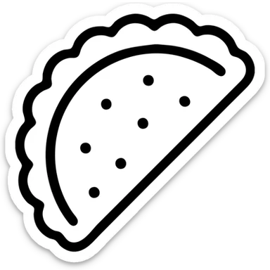 fried pastry icon, outlined style, no fill, crisp lines sticker