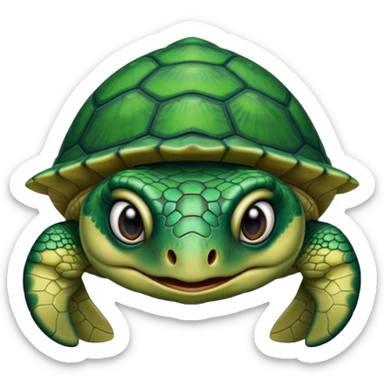 Angry dark green turtle that has half closed eyelids sticker