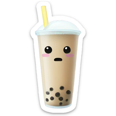 Taro bubble tea no face sticker