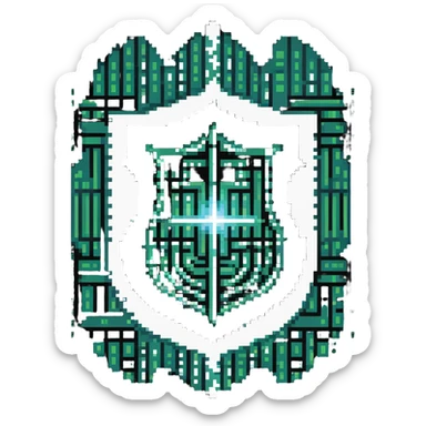 protective shield with binary code pattern and magical energy field sticker