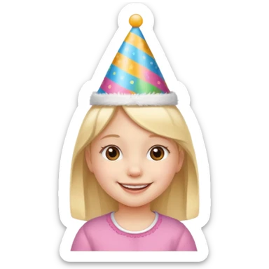 a little girl with birthday hat















 sticker