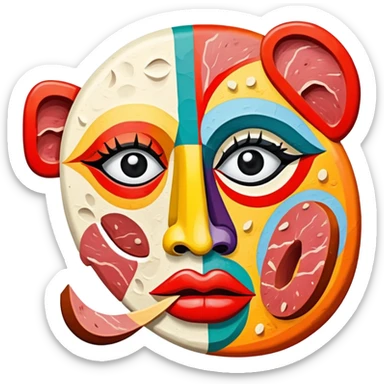 picasso abstract art SPAM MEAT face painting sticker