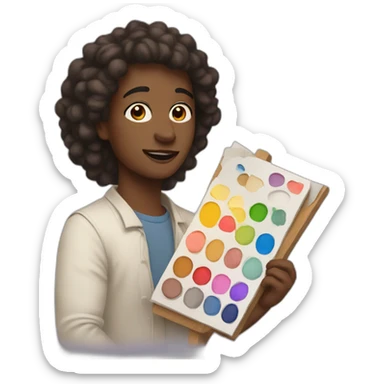 artist with color palette  sticker