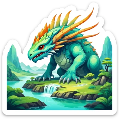  Epic painted artistic abstract complex detailed aesthetic-Fakémon-creature-scenery sticker