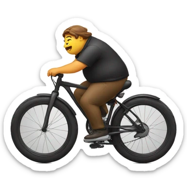 fatty on bike  sticker