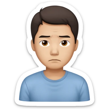 create image of chinese man in 1980 year, looks poor, sad, looking straight and tired sticker