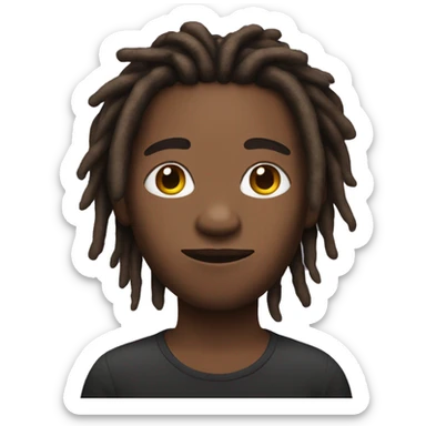 Brown skin with dreads sticker