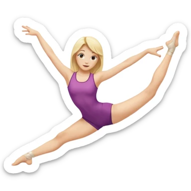 Blonde woman doing the traiditonal splits sticker