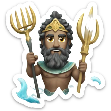 poseidon greek god with trident sticker