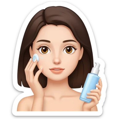 brunett girl make skin care sticker