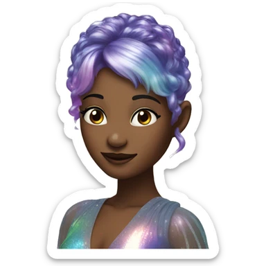 Iridescent fairy with sparkles ￼ sticker