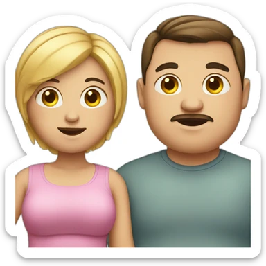overweight couple sticker