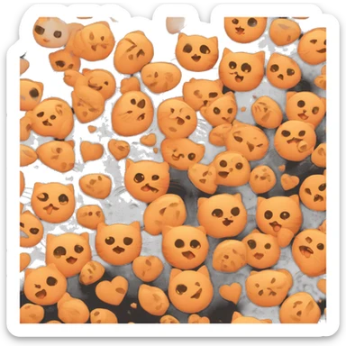 Cat naranja y negro corazón sticker