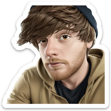 brown-haired boy in hat sticker