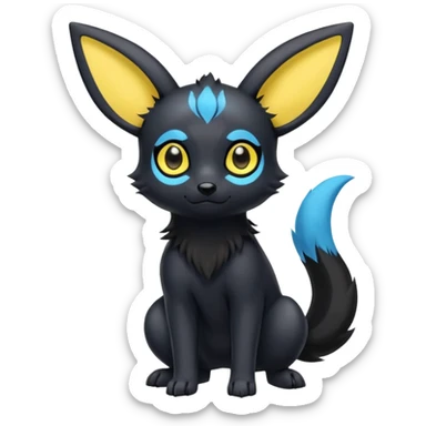 Cool cute edgy kawaii Quilava-Umbreon-animal-creature-hybrid full body sticker