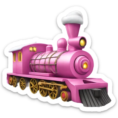 Pink christmas train sticker