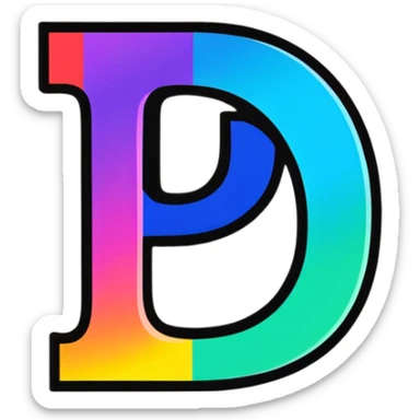 Colorful Gradient Alphabet Letter sticker