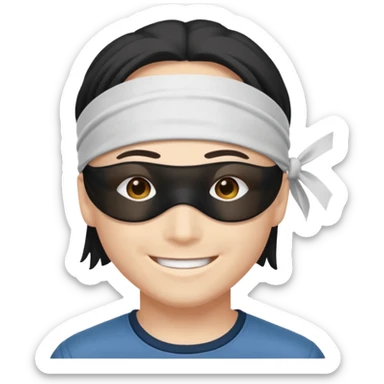 Gözleri bağlı sırıtan bir gojo satoru sticker