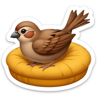 A sparrow sleeps sticker