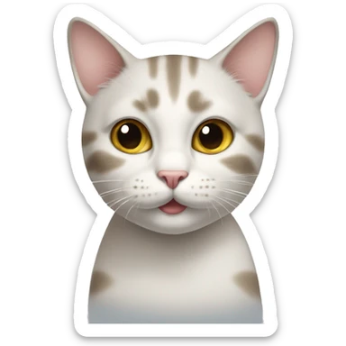 cat with milk on its whiskers sticker