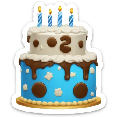 12th blue birthday cake  sticker