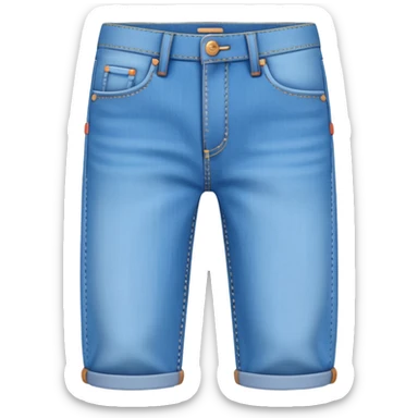 A 3D cartoon sky-blue  jeans with pockets and stitching details, casual slim fit, clean isolated background, Memoji-style. sticker
