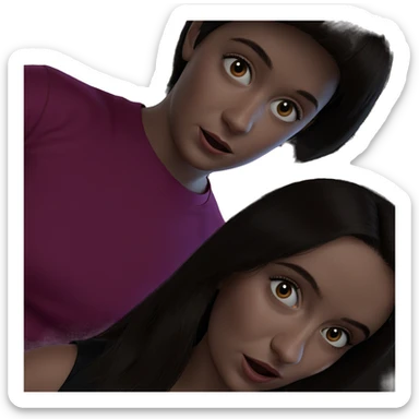 girl and boy portrait sticker
