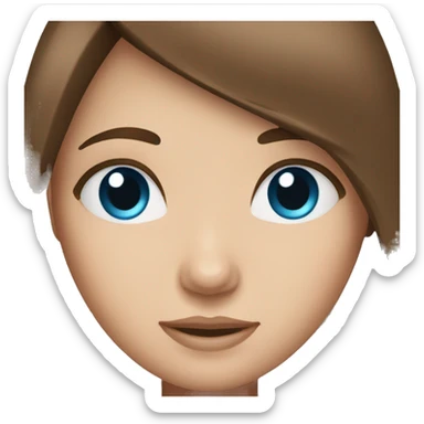 girl with straight brown hair and blue eyes  sticker