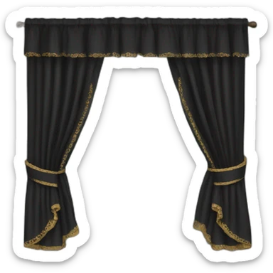 black curtains sticker