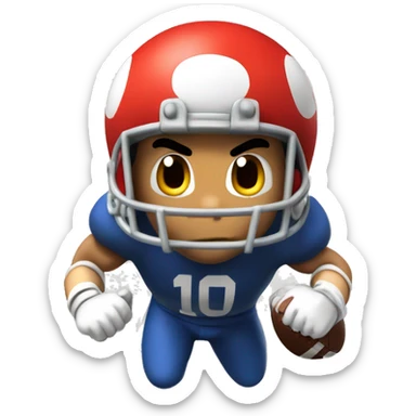 The bomb character from Mario playing football sticker