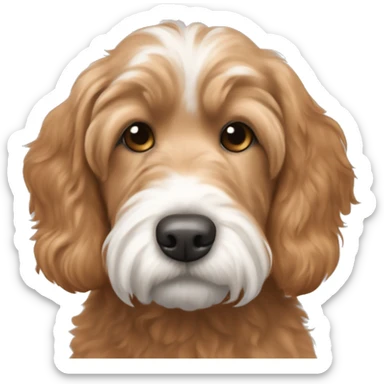 Red goldendoodle, white Labrador, brown and gray puggle, white havaneese sticker
