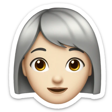 pale girl with black hair and bangs sticker