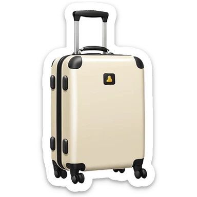 aesthetic ivory minimal carry-on suitcase with wheels sticker