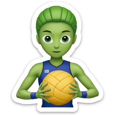 volleyball player, alien, with volleyball ball sticker