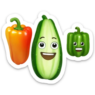 cucumber and bell pepper sticker