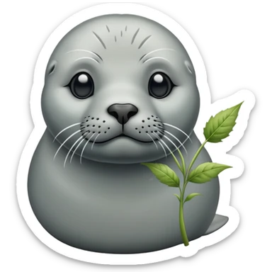 Grey slim seal Smoking weeds sticker