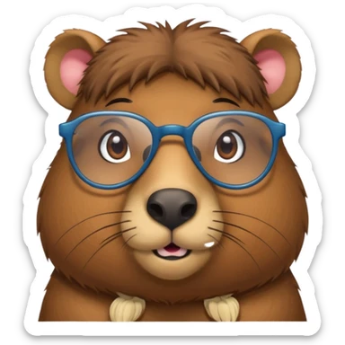Capibara con lentes sticker