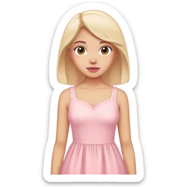 pastel pink spring dress sticker